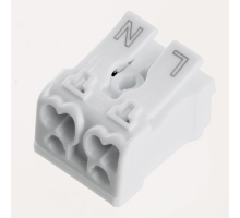 Клемма монтажная STEKKER, LD294-4002, для подключения фазных проводников, 2 контактные группы (3 ввода, 3 вывода на полюс)