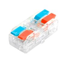 Клемма супер-компактная проходная серии 219 на 2 контакта STEKKER,LD219-422