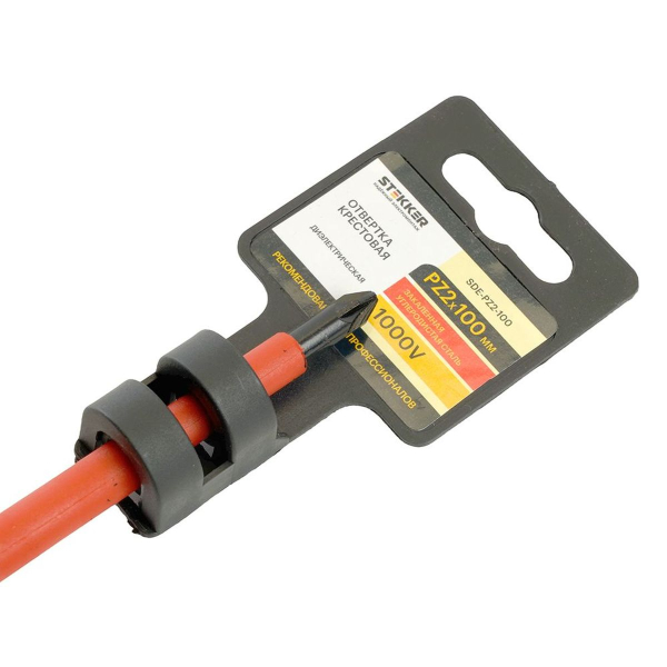 Отвертка крестовая диэлектрическая Stekker Pz 2 х 100 мм, SDE-PZ2-100 49618