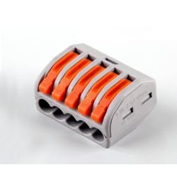 Cтроительно-монтажная клемма 5-проводная STEKKER, LD222-415 (5 штук в упаковке)