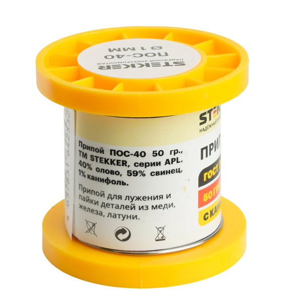 Припой ПОС-40 с канифолью в бобине 50 гр APL40-50-1 50314