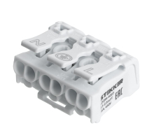 Клемма монтажная STEKKER, LD294-4003, для подключения фазных проводников, 3 контактные группы (3 ввода, 3 вывода на полюс)