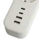 Сетевой фильтр 3-местный с/з STEKKER 3x1мм2, 3 м, 250В, 16А, 2 USB-A+2 Type-C 3, серия Nova, белый