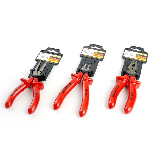 Плоскогубцы комбинированные диэлектрические Stekker, 160мм, PLE1-160-S 39776