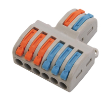 Клемма строительно-монтажная STEKKER для подключения фазных проводников 2 контактные группы (1 ввод, 3 вывода на полюс), LD222-426