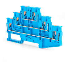 Зажим пружинный, 6-проводной проходной ЗНИ - 2,5 ,JXB PT 2,5 , синий LD579-2-25