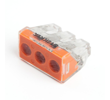 Клемма монтажная 3-проводная STEKKER  для 1-жильного проводника (с пастой), LD773-173-1