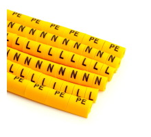 Набор кабель-маркеров 'L,N,PE' STEKKER для провода сеч. до 4мм2, желтый CBMR25-S2 (DIY упак 6 отрез по30 шт)