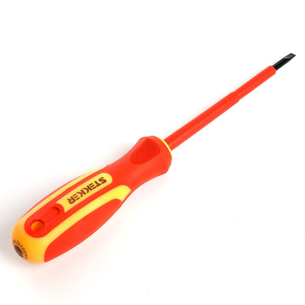 Отвертка шлицевая диэлектрическая Stekker SL 6.5 х 150мм, SDE-SL65-150 39768