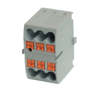 Зажим блочный (групп) для распред.тока нагрузки push-in на 6 точек, сеч 2,5 мм2, 450V, 24А,серый LD580 PTFIX 06/25