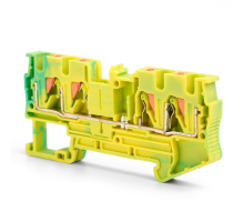 Зажим пружинный, 4-проводной проходной ЗНИ - 4 ,JXB PT 4 , желтый,зеленый LD574-1-40