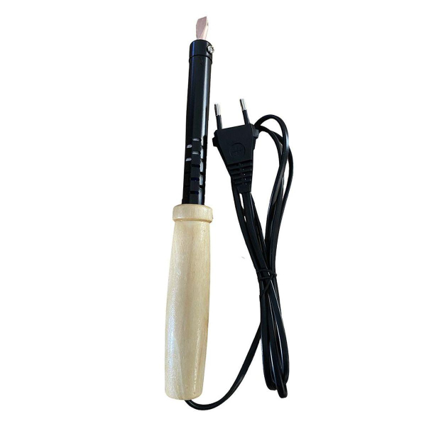 Паяльник с деревянной ручкой 80W, нихромовый нагреватель, долговечное жало, 230В, Stekker PLE110-80 49986