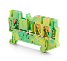 Зажим пружинный, 3-проводной проходной ЗНИ - 2,5 , JXB PT 2.5  TW, желтый, зеленый LD573-1-25