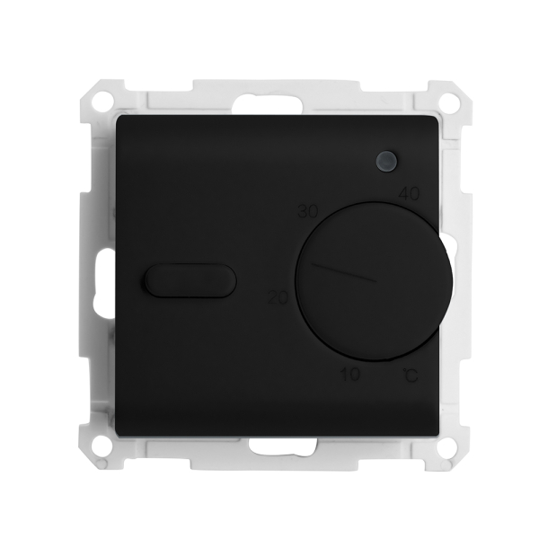 Терморегулятор механический для теплого пола (механизм), STEKKER GLS00-7117-05, 250В, 3500Вт, серия Катрин, черный