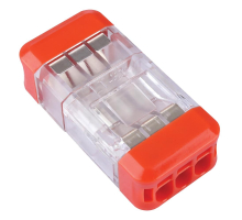 Клемма разъемная монтажная 3-проводная STEKKER для подключения фазных одножильных проводников, LD700-413