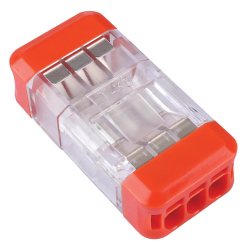 Клемма разъемная монтажная 3-проводная STEKKER для подключения фазных одножильных проводников, LD700-413