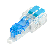 Зажим прокалывающий ответвительный 1-1,5 мм c ответвительной клеммой LD219 на 1 выход, прозрачный/синий (упаковка 10 шт) LD503-1-15