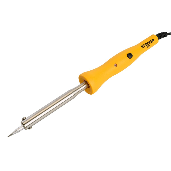 Паяльник 60W с кнопкой вкл., нихромовый нагреватель, долговечное жало, 230В PLE201- 60 49801