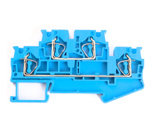 Зажим пружинный, 4-проводной проходной 2 уровня ЗНИ - 4.0 (JXB ST 4), синий STEKKER