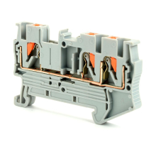 Зажим пружинный, 3-проводной проходной ЗНИ - 2,5 , JXB PT 2.5 TW , серый LD573-1-25