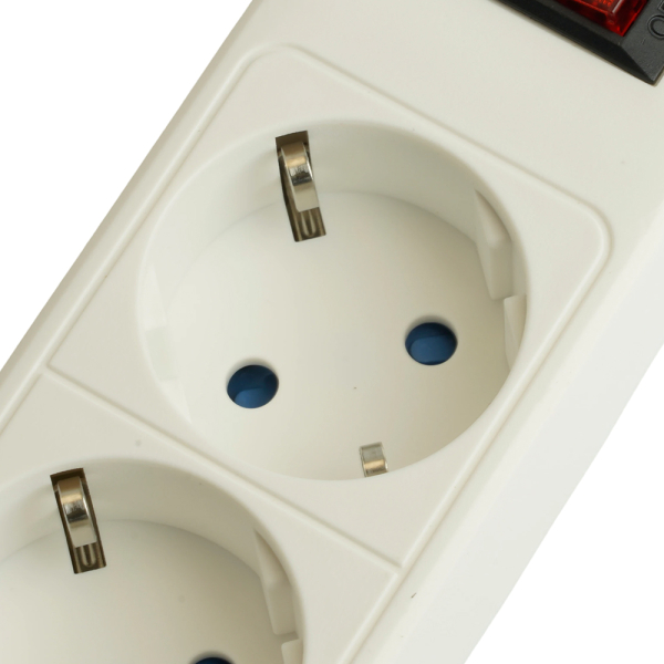 Сетевой фильтр 5-местный с/з STEKKER HM20-51-02 3x1мм2, 1,8 м, серия Optima, белый