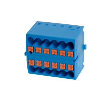 Зажим блочный (групп) для распред.тока нагрузки push-in на 12 точек, сеч 2,5 мм2, 450V, 24А, синий LD580 PTFIX 12/25