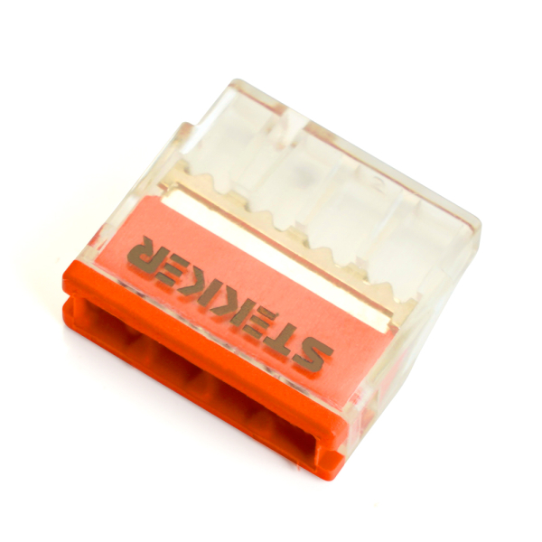 Клемма монтажная 4-проводная STEKKER  для 1-жильного проводника, LD2273-204