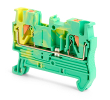 Зажим пружинный, 2-проводной проходной ЗНИ - 2,5 , JXB PT  2,5 , желтый, зеленый LD572-1-25