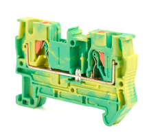 Зажим пружинный, 2-проводной проходной ЗНИ - 4 , JXB PT 4, желтый,зеленый LD572-1-40