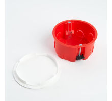 Коробка монтажная для полых стен, с пластиковыми зажимами, с крышкой, D80*40мм STEKKER EBX30-02-1-20-80, красный