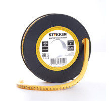 Кабель-маркер '0' для провода сеч. 4мм2 STEKKER CBMR25-0 , желтый, упаковка 1000 шт