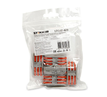 Клемма монтажная д/ подкл. фазн. проводников Stekker, LD222-423, 3 контактные группы, 1ввод,1вывод на полюс (DIY упак 5 шт) 39487