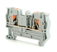 Зажим пружинный, 2-проводной проходной ЗНИ - 4 , JXB PT 4, серый LD572-1-40