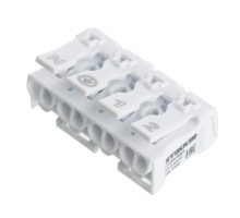 Клемма монтажная STEKKER, LD294-4004 для подключения фазных проводников, 4 контактные группы (3 ввода, 3 вывода на полюс)