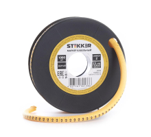 Кабель-маркер '2' для провода сеч. 4мм2 STEKKER CBMR25-2 , желтый, упаковка 1000 шт