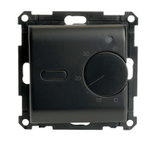 Терморегулятор механический для теплого пола (механизм), STEKKER GLS00-7117-05, 250В, 3500Вт, серия Катрин, черный