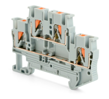 Зажим пружинный, 4-проводной проходной ЗНИ - 2,5 ,JXB PT 2,5 , серый LD575-1-25