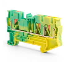 Зажим пружинный, 3-проводной проходной ЗНИ - 4 ,JXB PT 4  TW , желтый, зеленый LD573-1-40