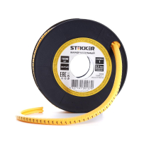 Кабель-маркер '1' для провода сеч. 6мм2 STEKKER CBMR40-1 , желтый, упаковка 500 шт