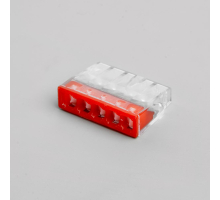 Клемма монтажная 5-проводная с пастой STEKKER  для 1-жильного проводника, LD2273-245 (5 штук в упаковке)