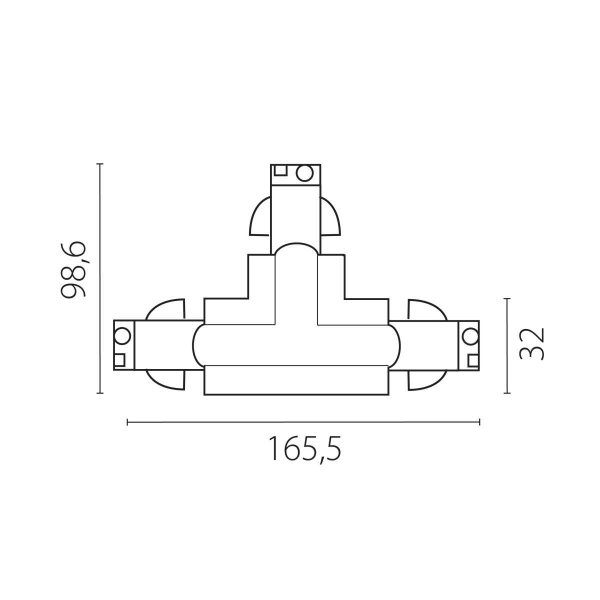 Соединение левое тройное перекидное с подводом питания к треку 5040xx-(F)/(R) Quattro Lightstar 504137-FRPSL