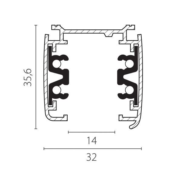 Трек четырехконтактный 3-фазный стыковочными пазами (круглые медные жилы), 2м Quattro Lightstar 504025-R
