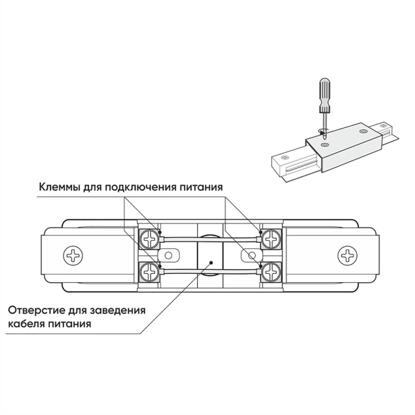 Прямой коннектор Denkirs TR1008-WH