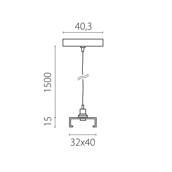 Подвес стандартный тип D треку 5040xx-(F)/(R) 1,5 м Quattro Lightstar 504177-FR1