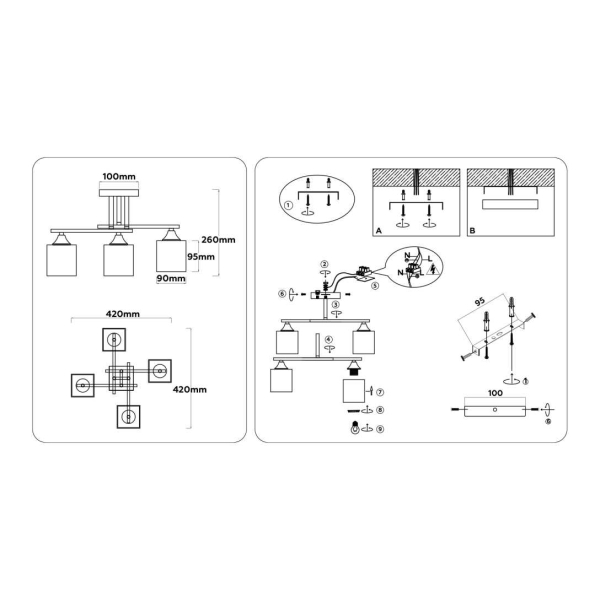 Люстра на штанге Ambrella light TRADITIONAL TR303042