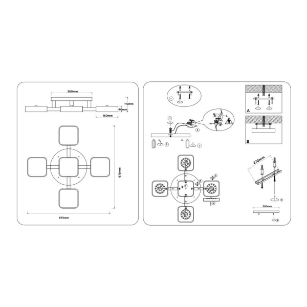 Люстра на штанге Ambrella light COMFORT FL4883 Люстра на штанге Ambrella light COMFORT FL4883