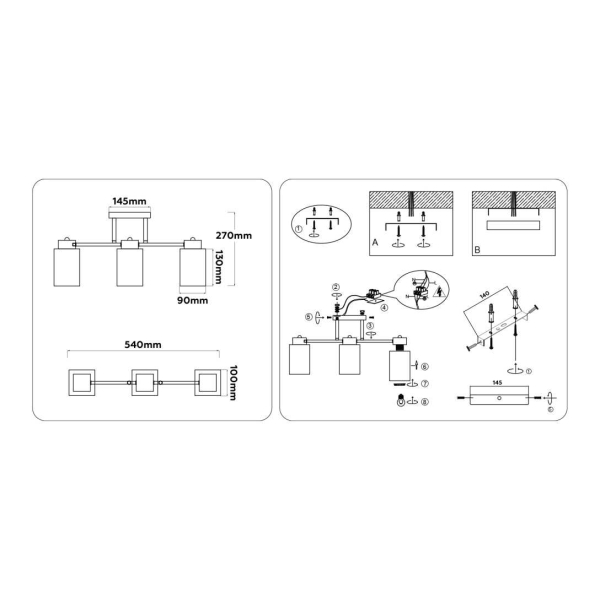 Люстра на штанге Ambrella light TRADITIONAL TR303046