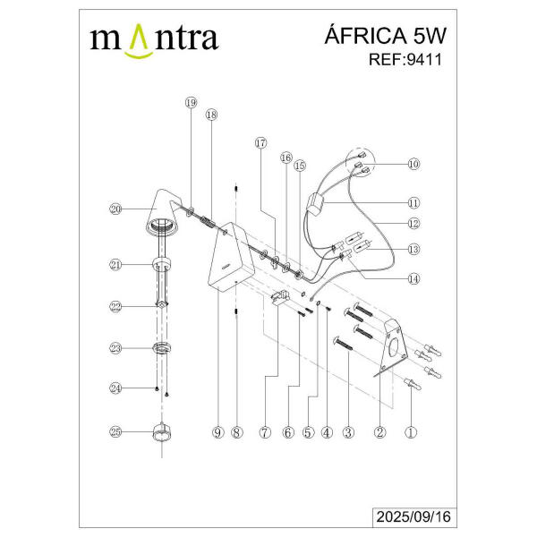 Настенный светильник Mantra Africa 9411