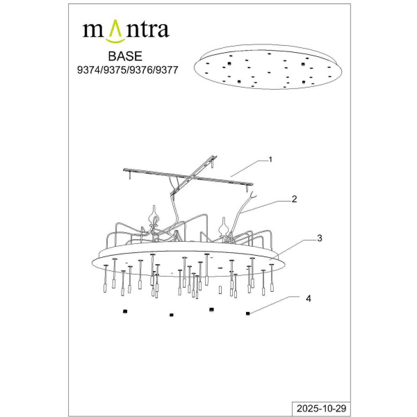 Потолочное основание Mantra Modular Light Florones 9374