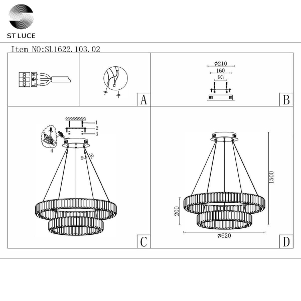 Подвесная светодиодная люстра ST Luce Tivoli SL1622.103.02